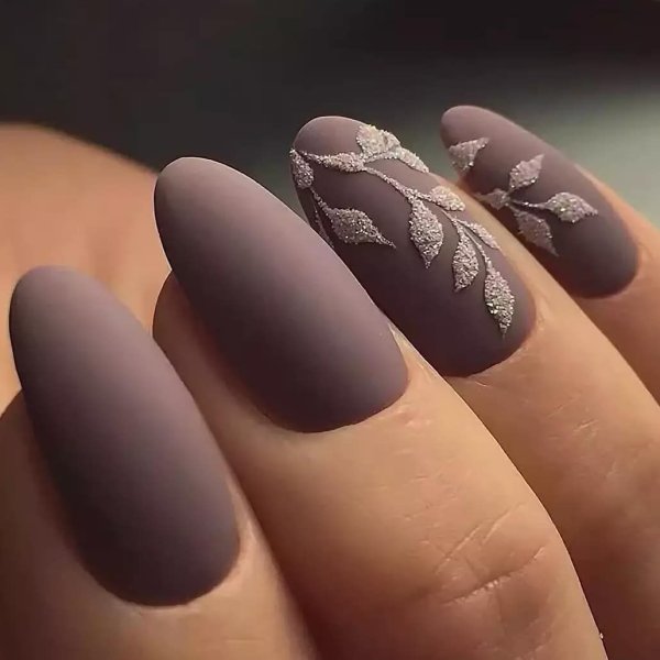 Маникюр осень 2021 матовый матовый