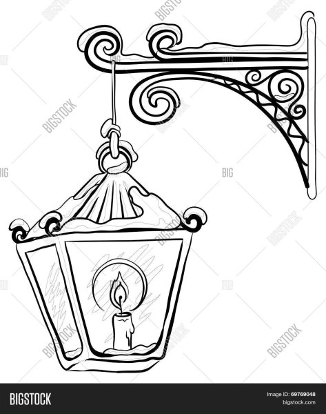 Контурное изображение фонарь