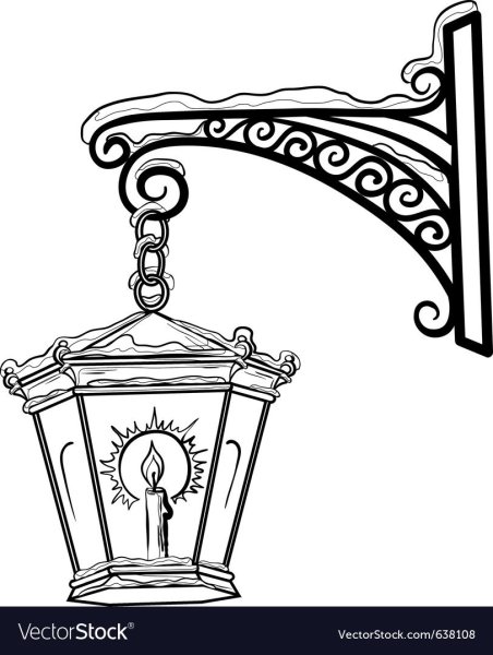 Раскраска фонарь уличный