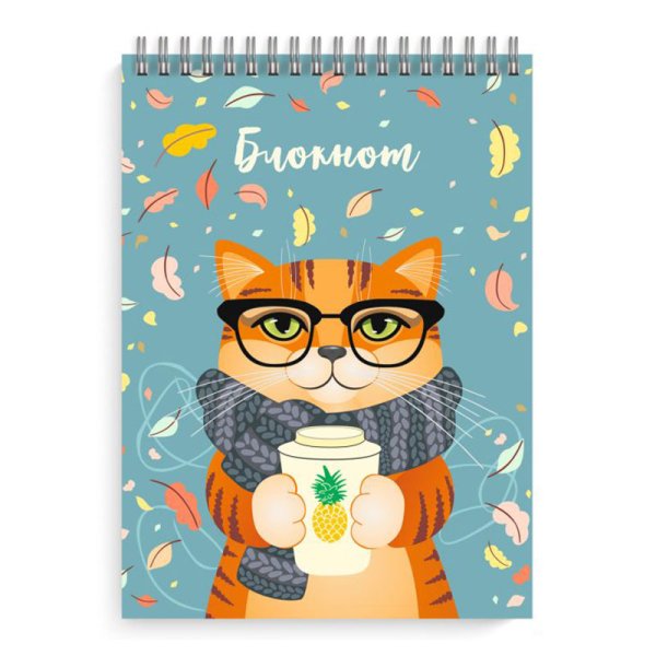 Блокнот.40л.а7.50623/5.ученый кот.спираль
