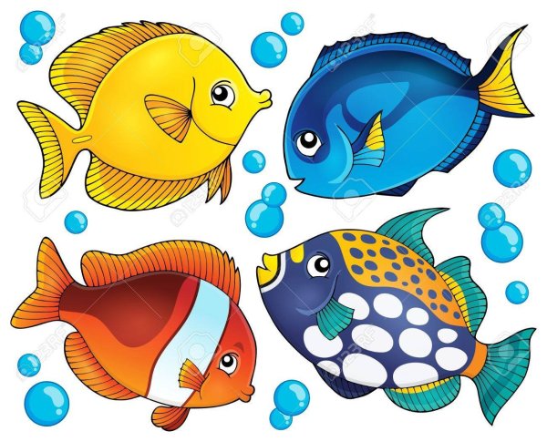 Красивая морская рыбка для вырезания