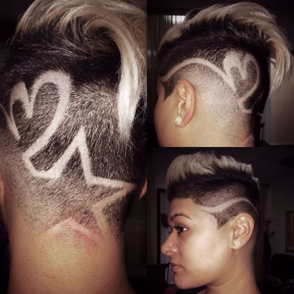 Выбритые узоры на голове у мужчин