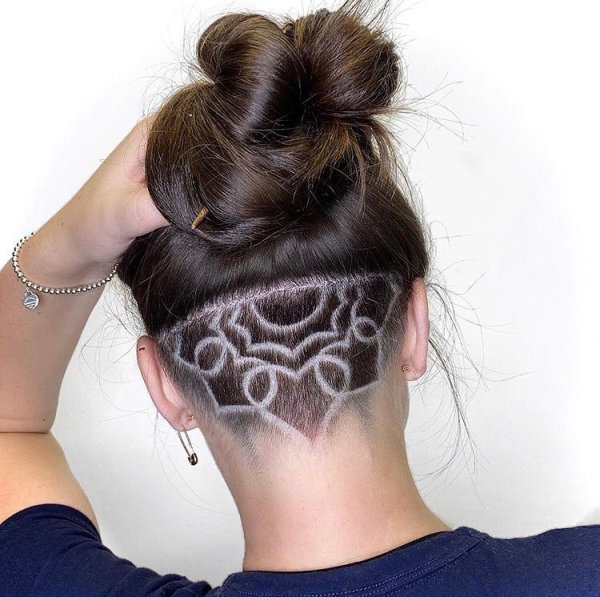 Выбритый затылок узоры