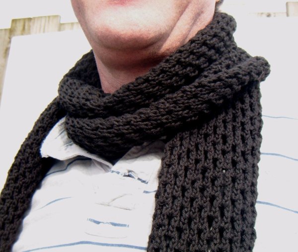 Двухсторонний мужской шарф спицами