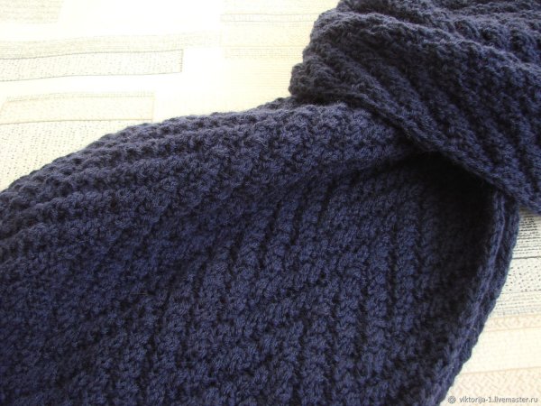 Мужской шарф спицами