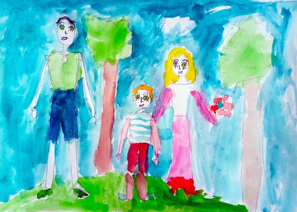 Детские рисунки семьи