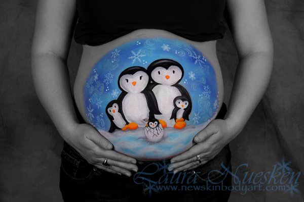 Рисование на животе беременных