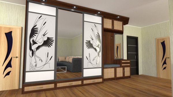 Шкаф-купе в прихожую 4 двери