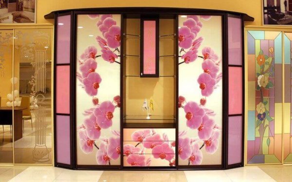 Шкаф купе с цветами