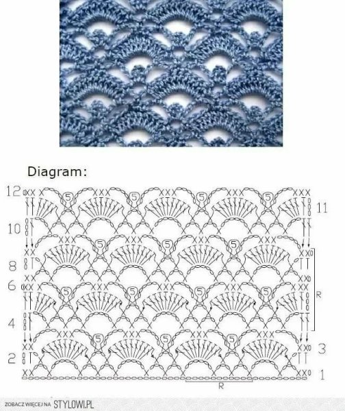 Ажурный рисунок крючком