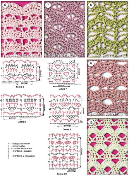 Узор крючком схемы ажурные паучки