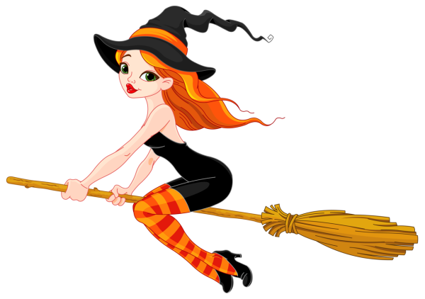 Рыжая ведьмочка на метле