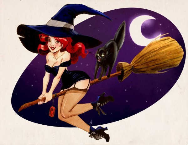Ведьмочка на метле