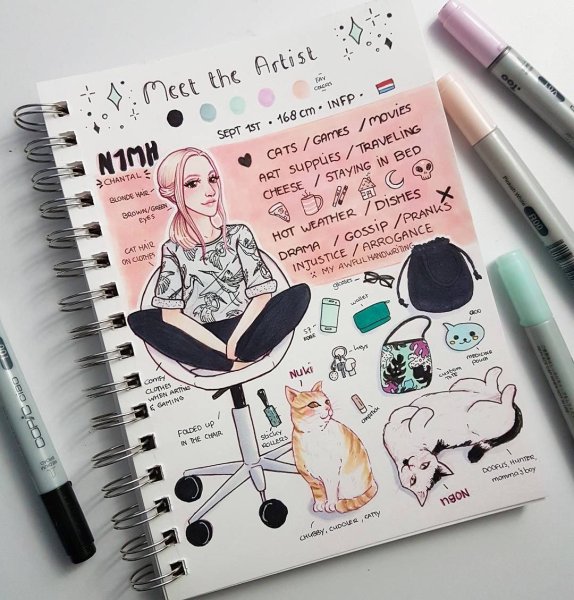 Идеи для оформления скетчбукf