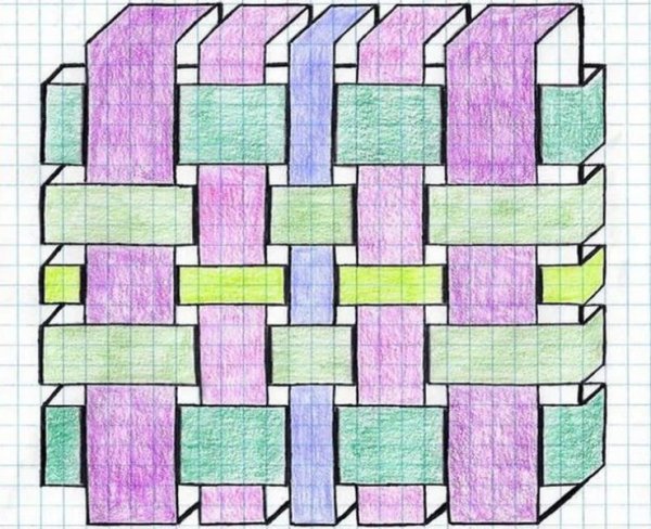 Рисунки в тетради в клетку