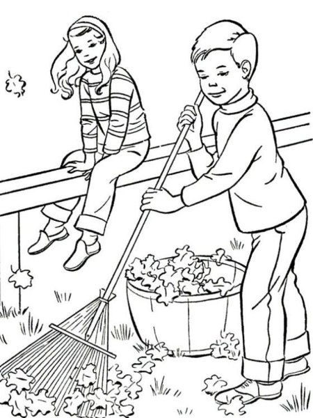 Субботник раскраска для детей
