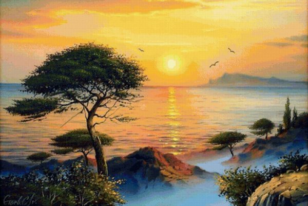 Одуванчики в закате картина