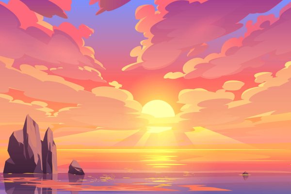 Закат красками для детей