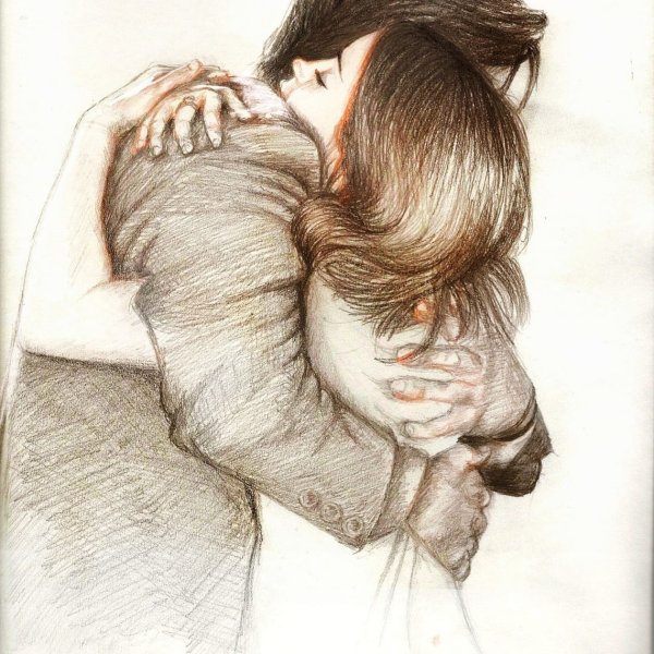 Объятия рисовать