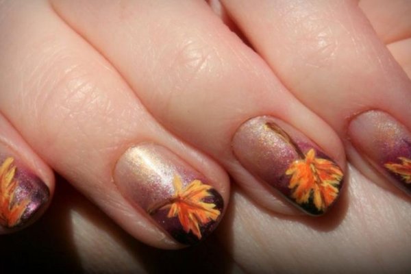 Френч с осенними листьями