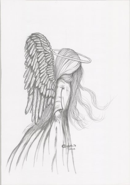 Ангел рисунок для срисовки
