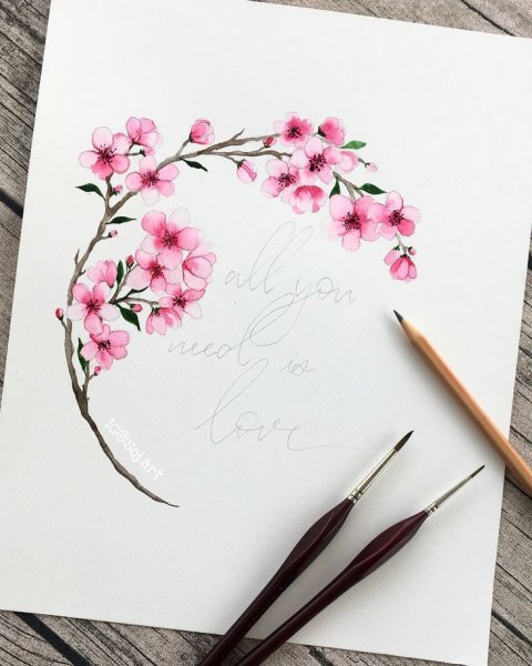 Цветы акварелью скетчбук