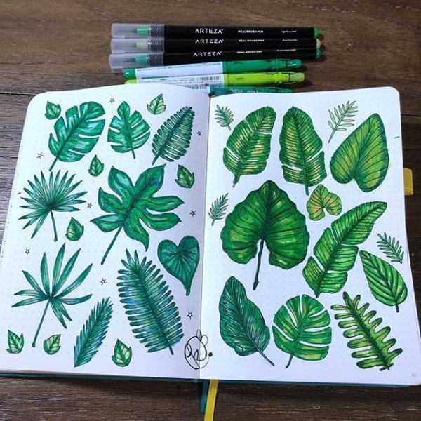 Красивые цветы в скетчбук