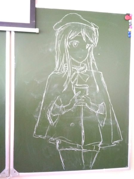 Рисунки мелом на доске