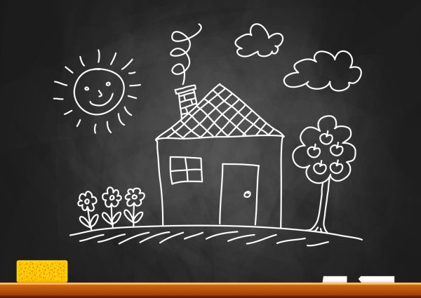 Дерево мелом на доске