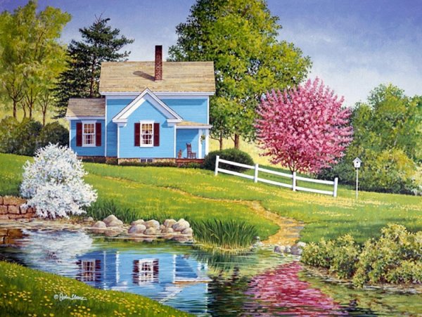 Весенняя деревенька John Sloane.