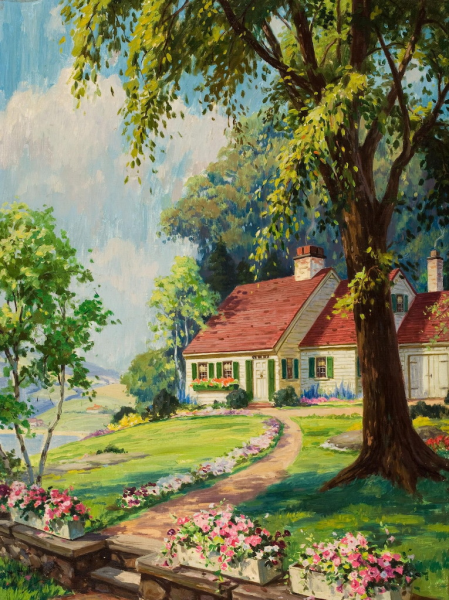 Пейзаж с домиком