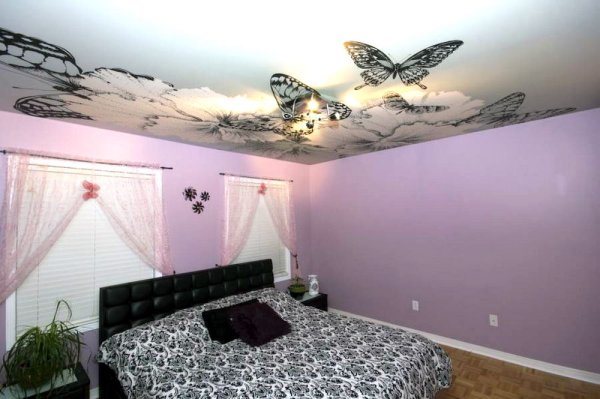 Потолки с фотопечатью в спальню