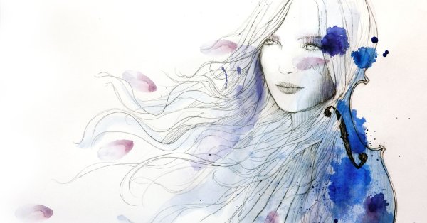 Девушка акварель