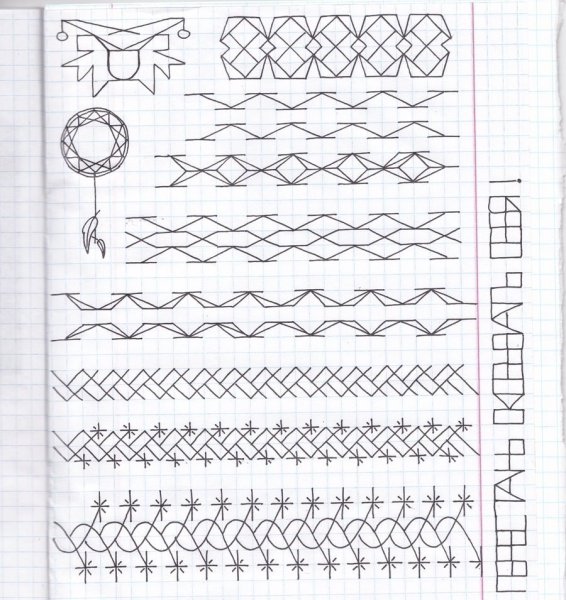 Узоры по клеточкам в тетрад