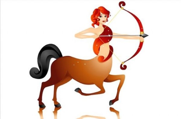 Стрелец на белом фоне