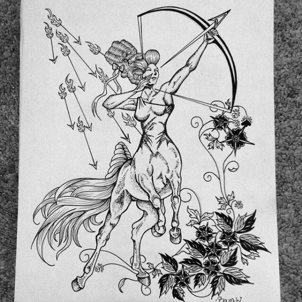 Стрелец тату эскиз