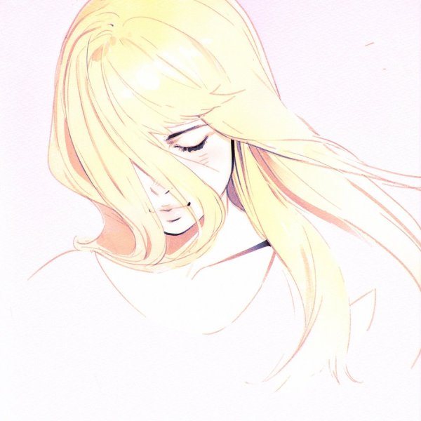 Блондинка рисунок