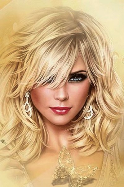 Нарисованная блондинка