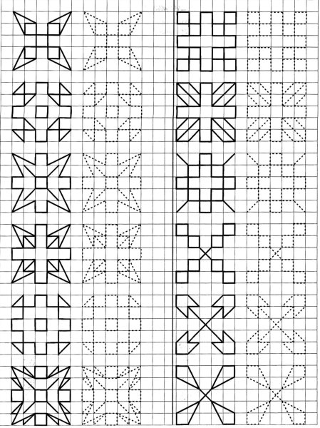 Узоры по клеточкам в тетради