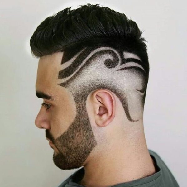 Мужские прически с узорами
