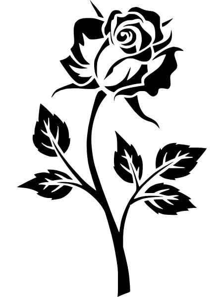 Роза силуэт