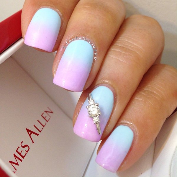 Маникюр омбре розовый