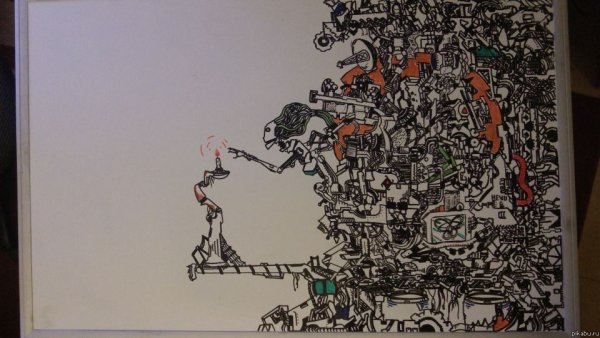 Картина маркерами на доске