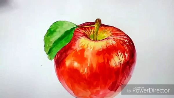 Яблоко красками