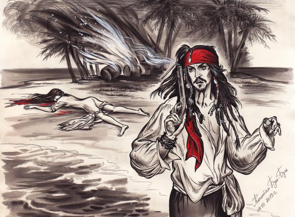 Капитан Джек Воробей и Элизабет