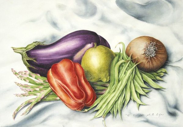 Натюрморт овощи Ботаническая живопись акварель