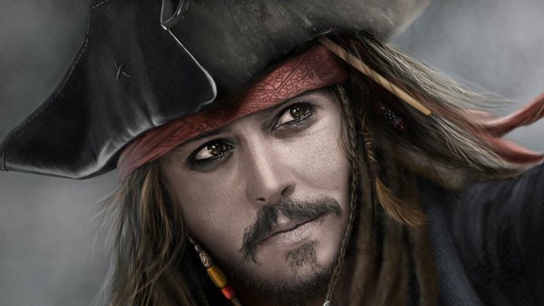 Раскраска пираты Карибского моря Капитан Барбосса