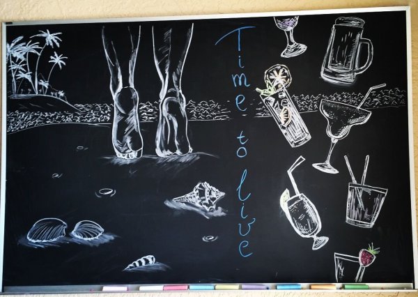 Меловая доска в кофейне