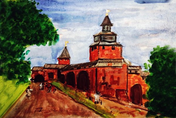 Дмитриевская башня Нижегородского Кремля в 17 веке