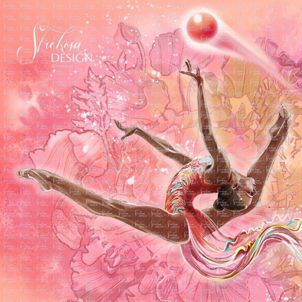 Гимнастка акварель